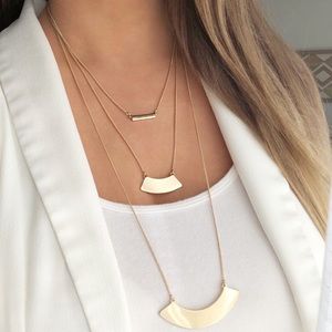 Express gold bar layered necklace
